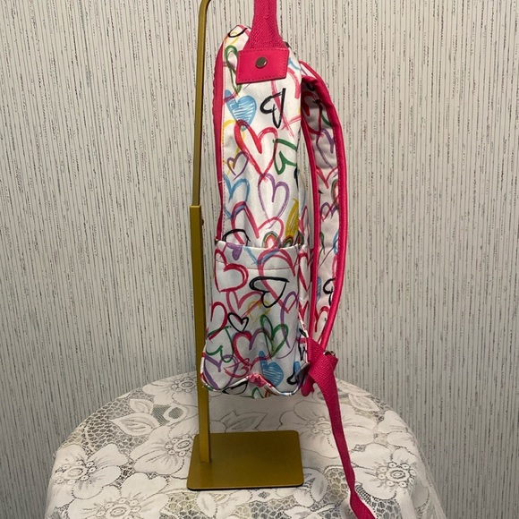 Colorful Heart Pattern Backpack Causal Travel Daypack College Backpack - Picture 4 of 11